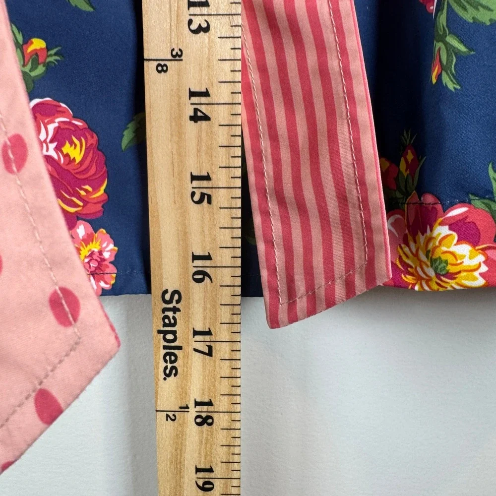 Matilda Jane Floral Trench Coat Girls 2T Navy Pink Rose Polka Dot Whimsical Prep